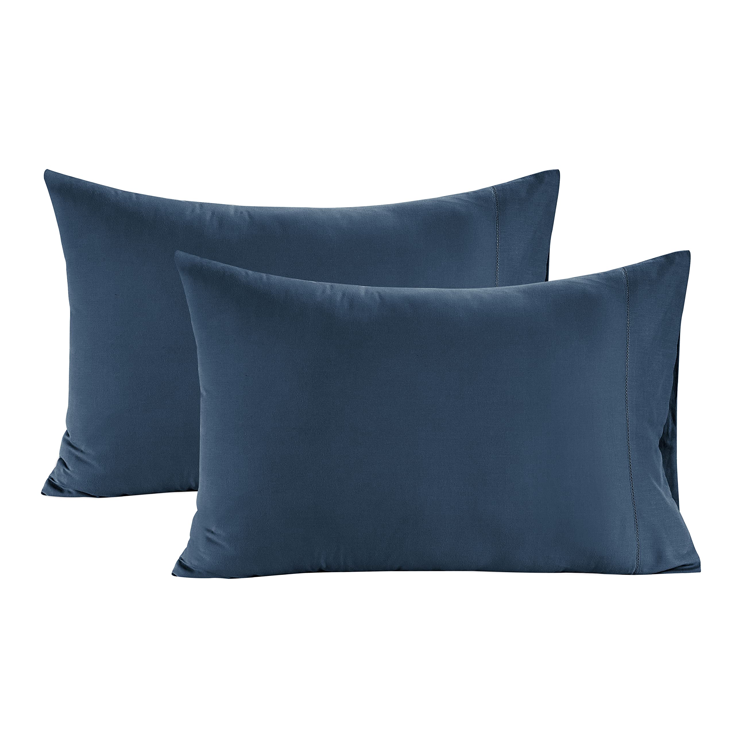 Foto 2 pulgar | Juego De Fundas De Almohada Tamaño King, 100% Algodón Orgánico Y Lino - Venta Internacional.