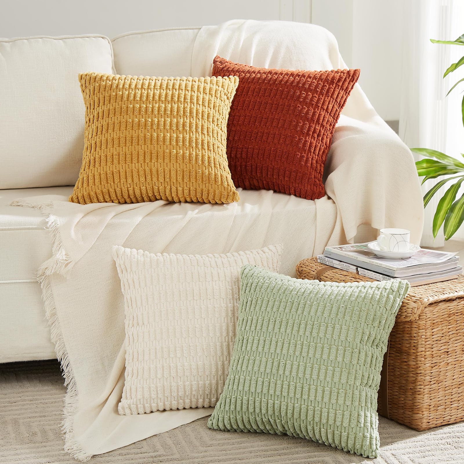 Fundas De Almohada Fancy Homi Boho Para Decoración Otoñal, 45 X 45 Cm, Paquete De 4 - Venta Internacional.