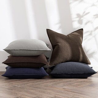 Foto 5 | Fundas De Almohada Miulee De Lino De 60 X 60 Cm, 2 Unidades, Color Azul Marino - Venta Internacional.