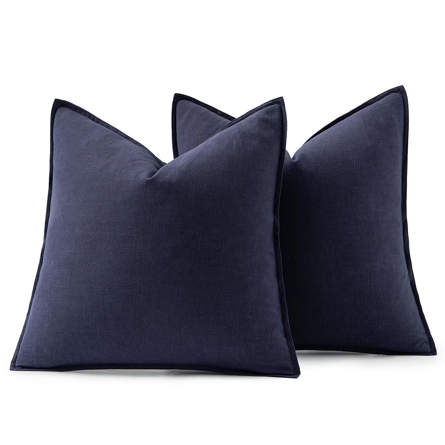 Foto 6 | Fundas De Almohada Miulee De Lino De 60 X 60 Cm, 2 Unidades, Color Azul Marino - Venta Internacional.