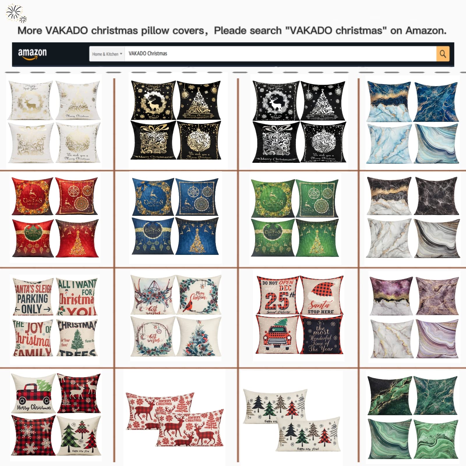 Foto 7 pulgar | Fundas De Almohada Vakado Christmas, 45 X 45 Cm, Juego De 4 Unidades Farmhouse - Venta Internacional.