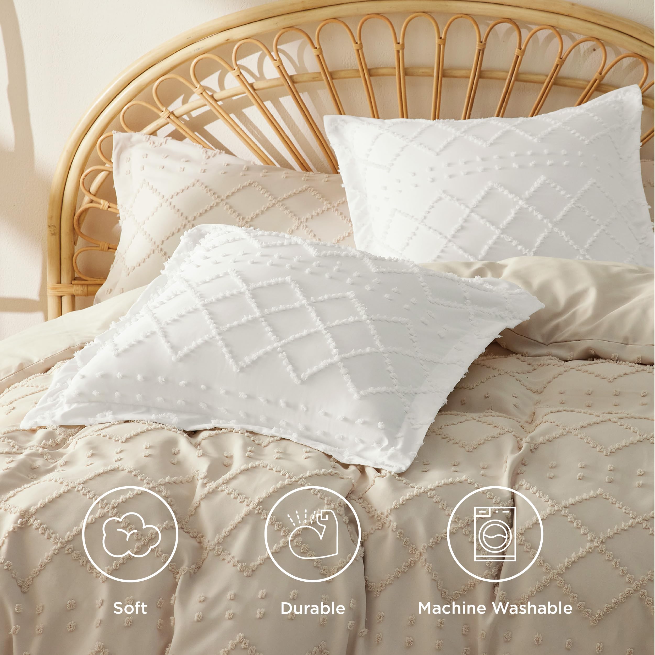 Foto 5 pulgar | Fundas De Almohada Bedsure Euro Sham, 26 X 26 Pulgadas, Blancas (paquete De 2) - Venta Internacional.
