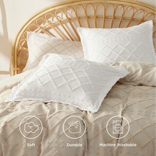 Foto 4 | Fundas De Almohada Bedsure Euro Sham, 26 X 26 Pulgadas, Blancas (paquete De 2) - Venta Internacional.