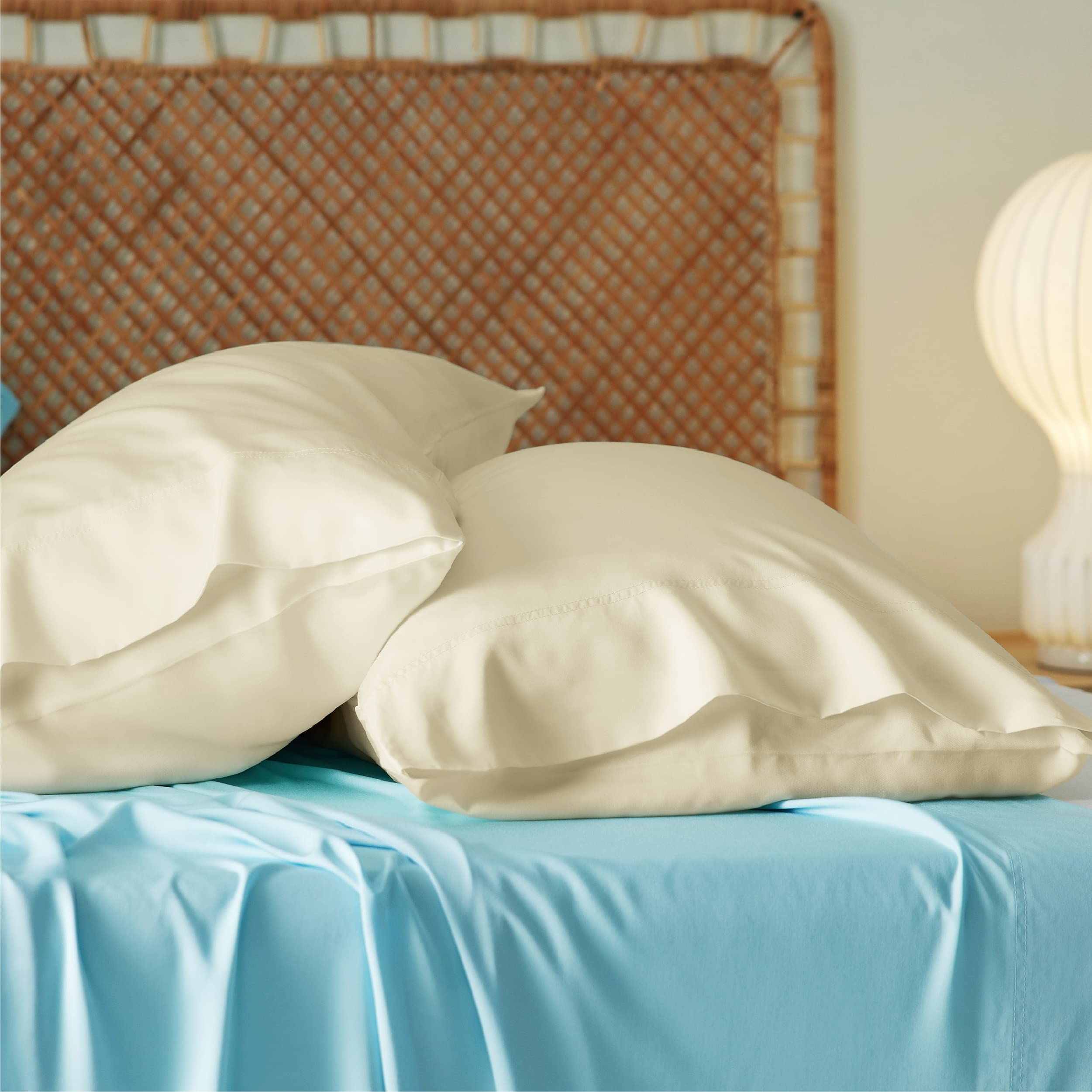 Foto 5 pulgar | Juego De 2 Fundas De Almohada Bedsure Cooling Queen Size, Color Crema - Venta Internacional.