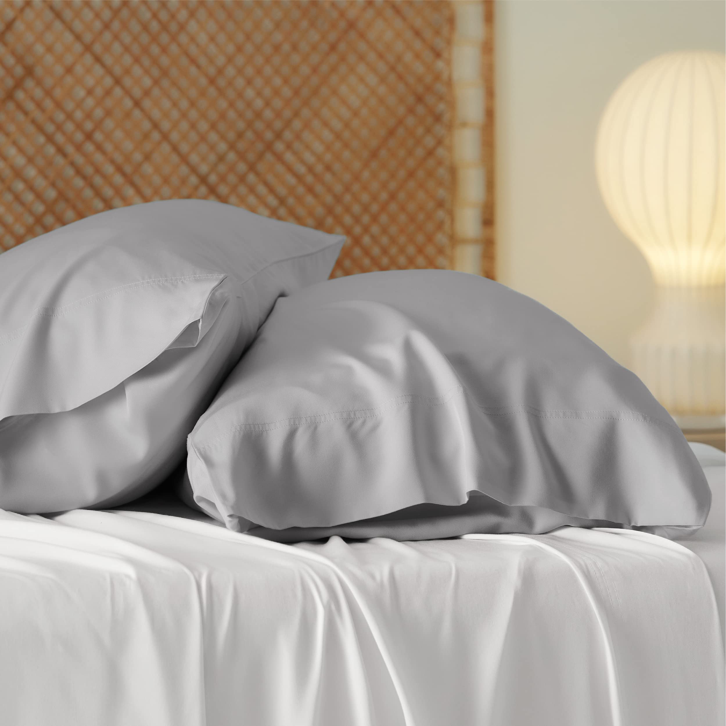 Foto 5 pulgar | Fundas De Almohada Bedsure Tamaño King Rayón Bambú Gris Claro - Venta Internacional.