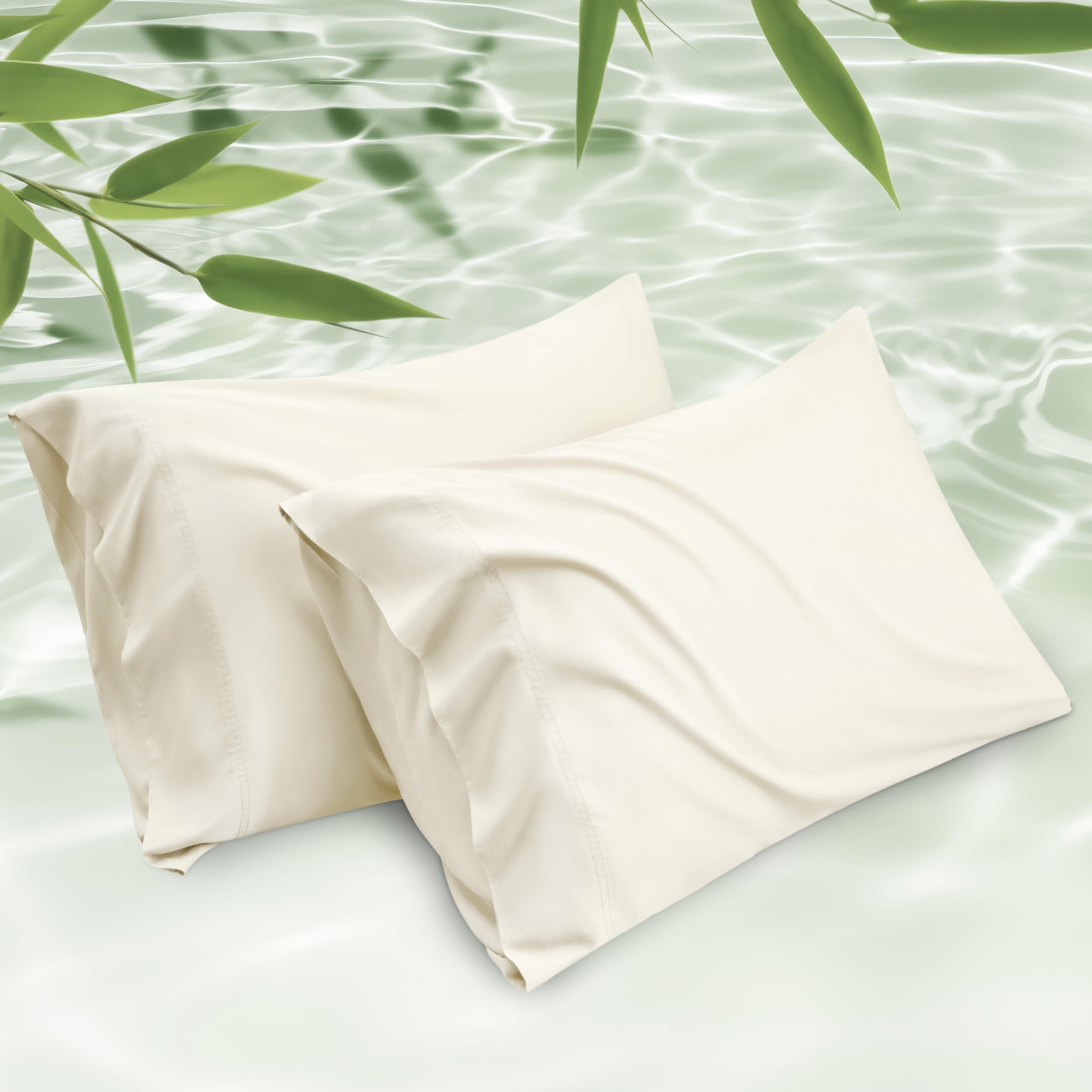 Fundas De Almohada Bedsure King Size, Rayón Y Bambú, Crema Refrescante - Venta Internacional.