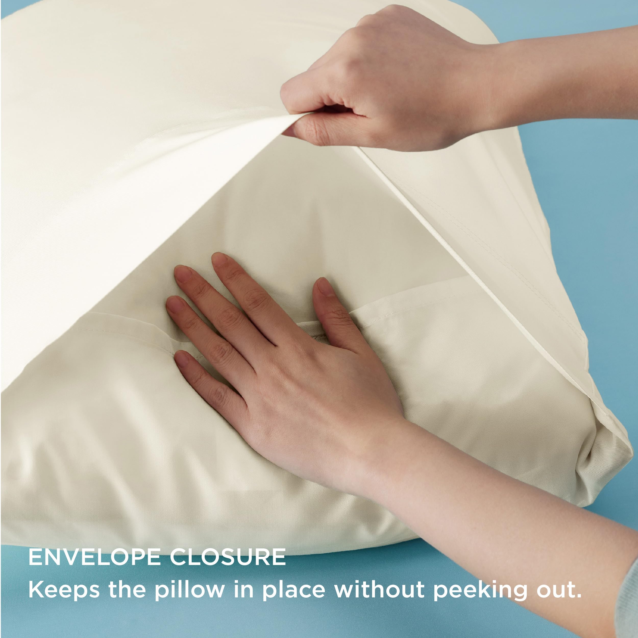 Foto 7 pulgar | Fundas De Almohada Bedsure King Size, Rayón Y Bambú, Crema Refrescante - Venta Internacional.