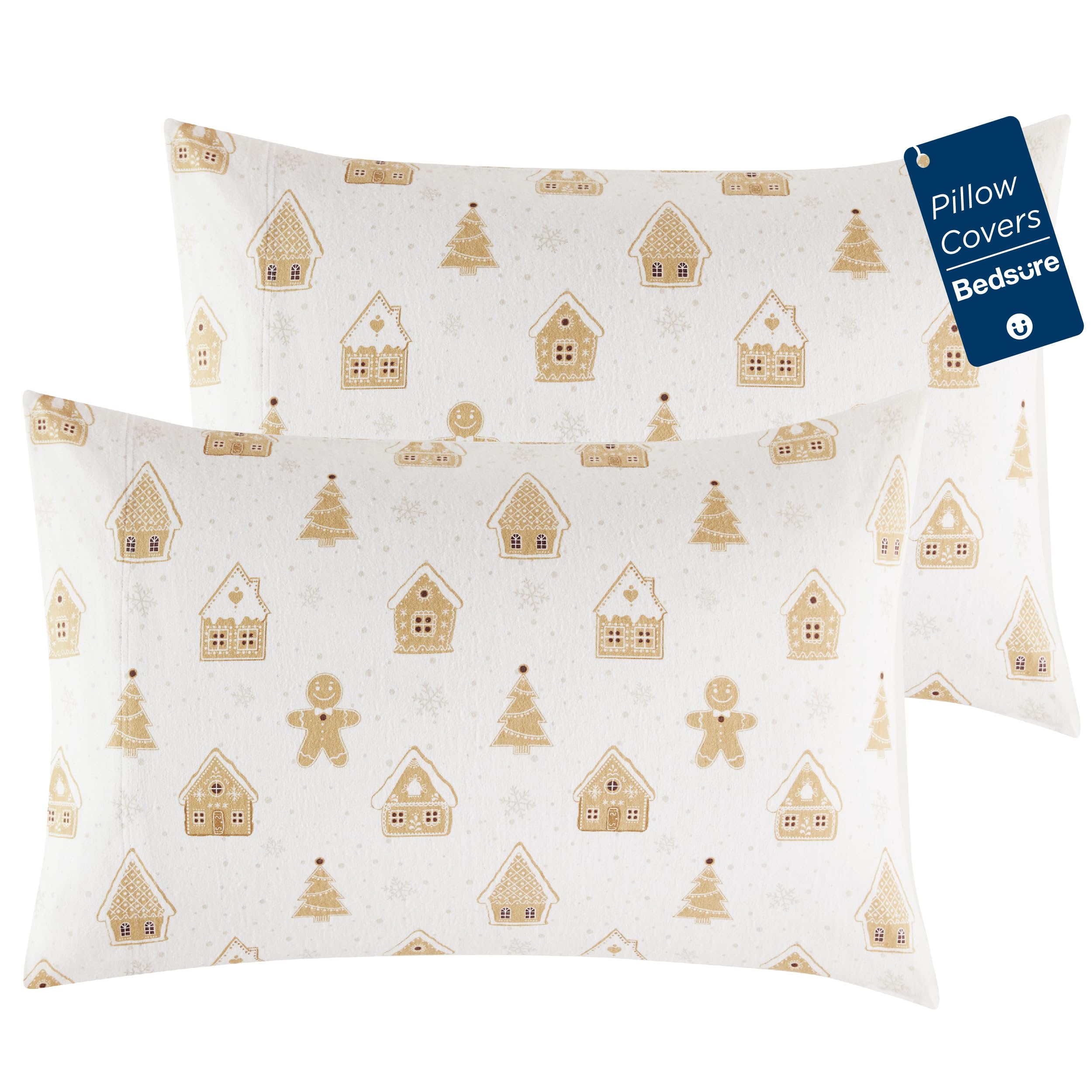 Foto 2 pulgar | Fundas De Almohada Bedsure De Franela, 100% Algodón, 50 X 100 Cm, Estampadas En Blanco - Venta Internacional.