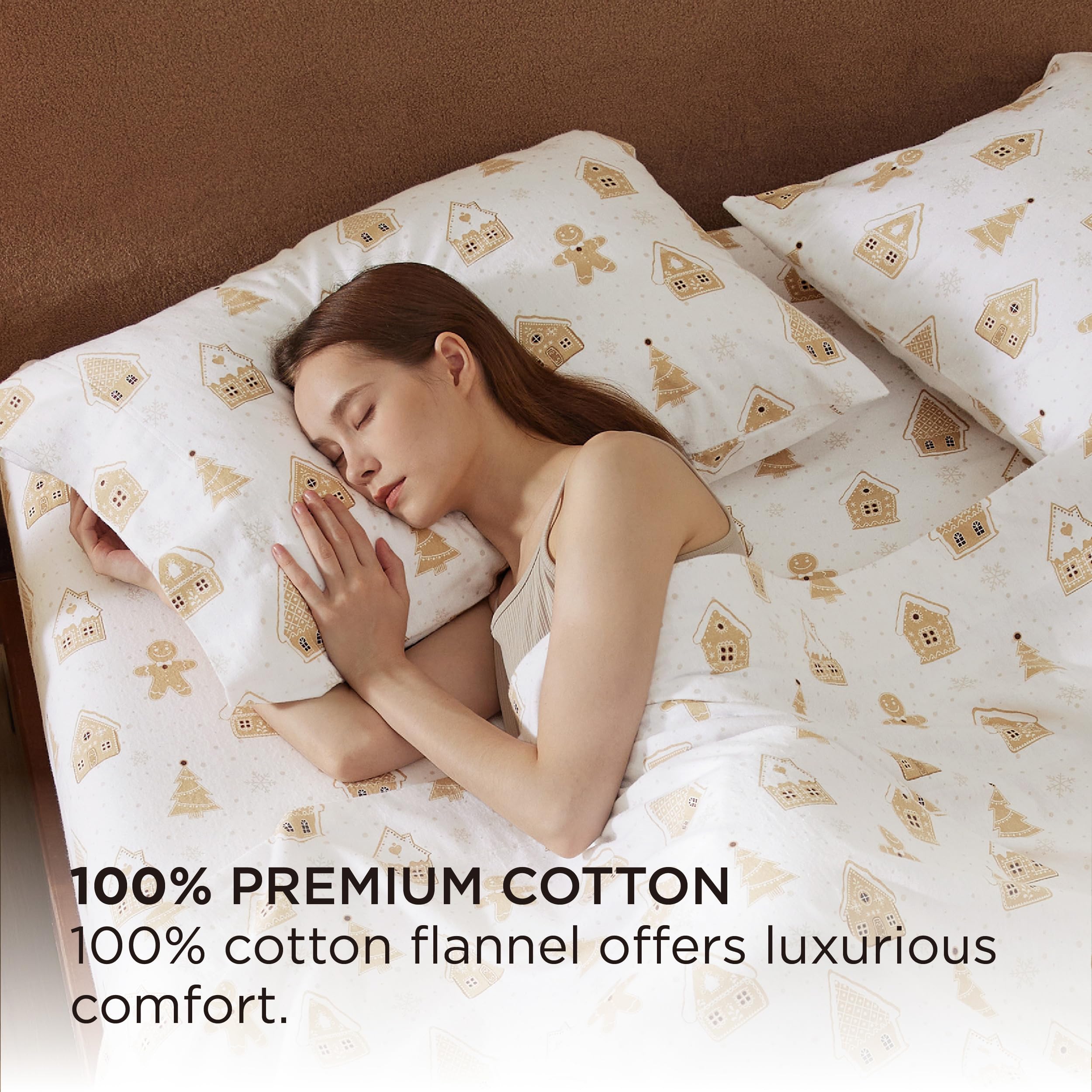 Foto 2 | Fundas De Almohada Bedsure De Franela, 100% Algodón, 50 X 100 Cm, Estampadas En Blanco - Venta Internacional.