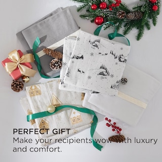 Foto 4 | Fundas De Almohada Bedsure De Franela, 100% Algodón, 50 X 100 Cm, Estampadas En Blanco - Venta Internacional.
