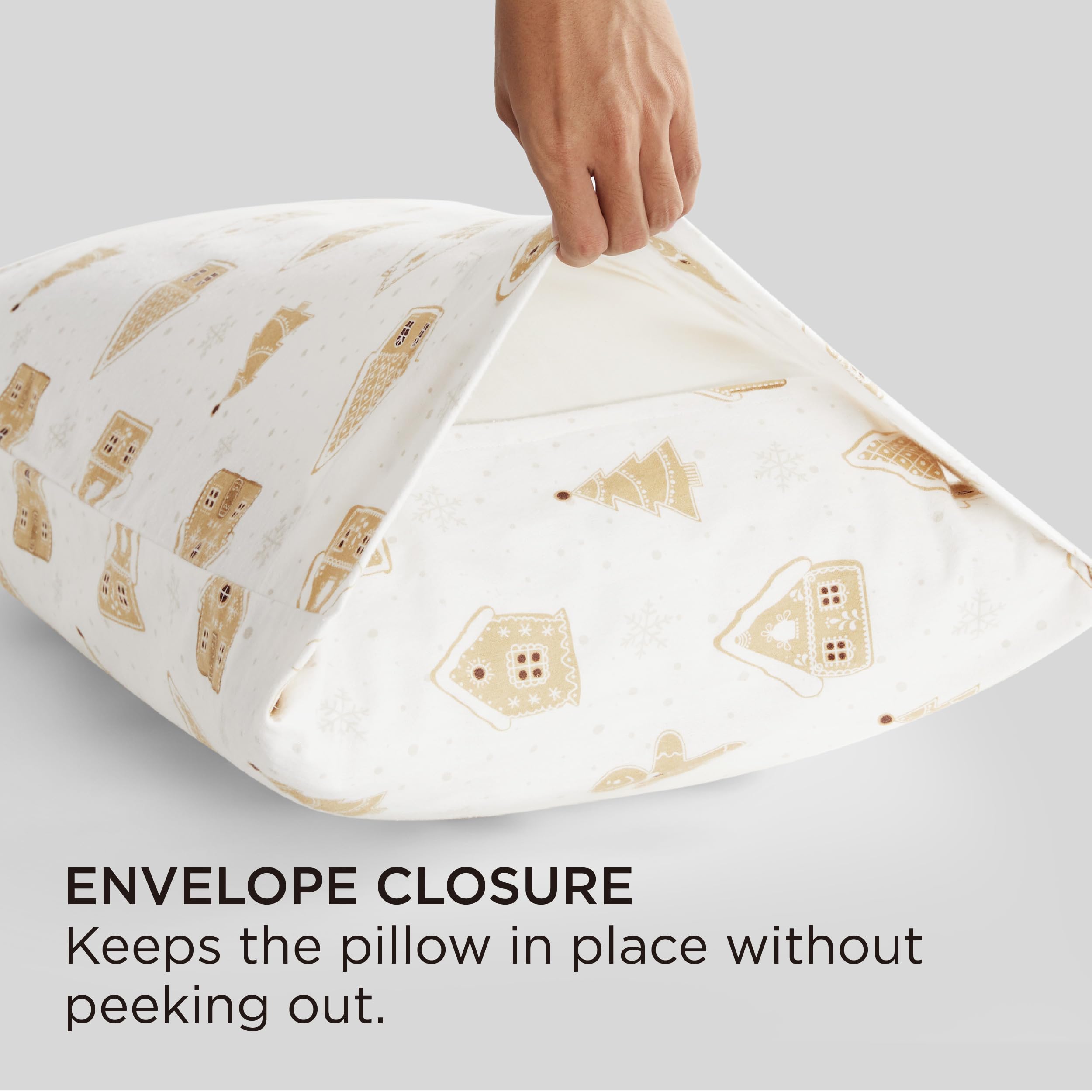 Foto 6 pulgar | Fundas De Almohada Bedsure De Franela, 100% Algodón, 50 X 100 Cm, Estampadas En Blanco - Venta Internacional.