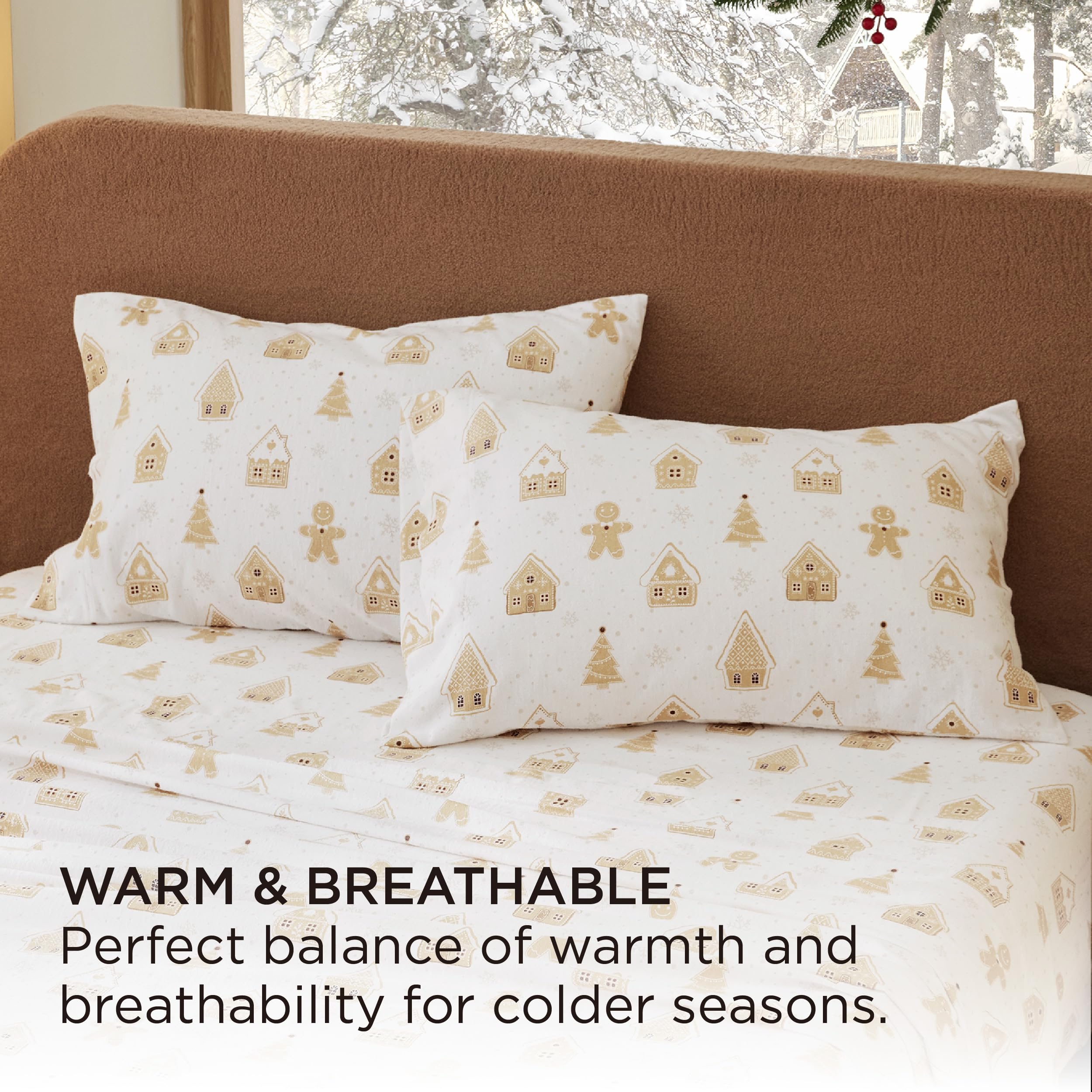 Foto 6 | Fundas De Almohada Bedsure De Franela, 100% Algodón, 50 X 100 Cm, Estampadas En Blanco - Venta Internacional.