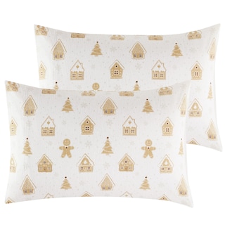 Foto 7 | Fundas De Almohada Bedsure De Franela, 100% Algodón, 50 X 100 Cm, Estampadas En Blanco - Venta Internacional.
