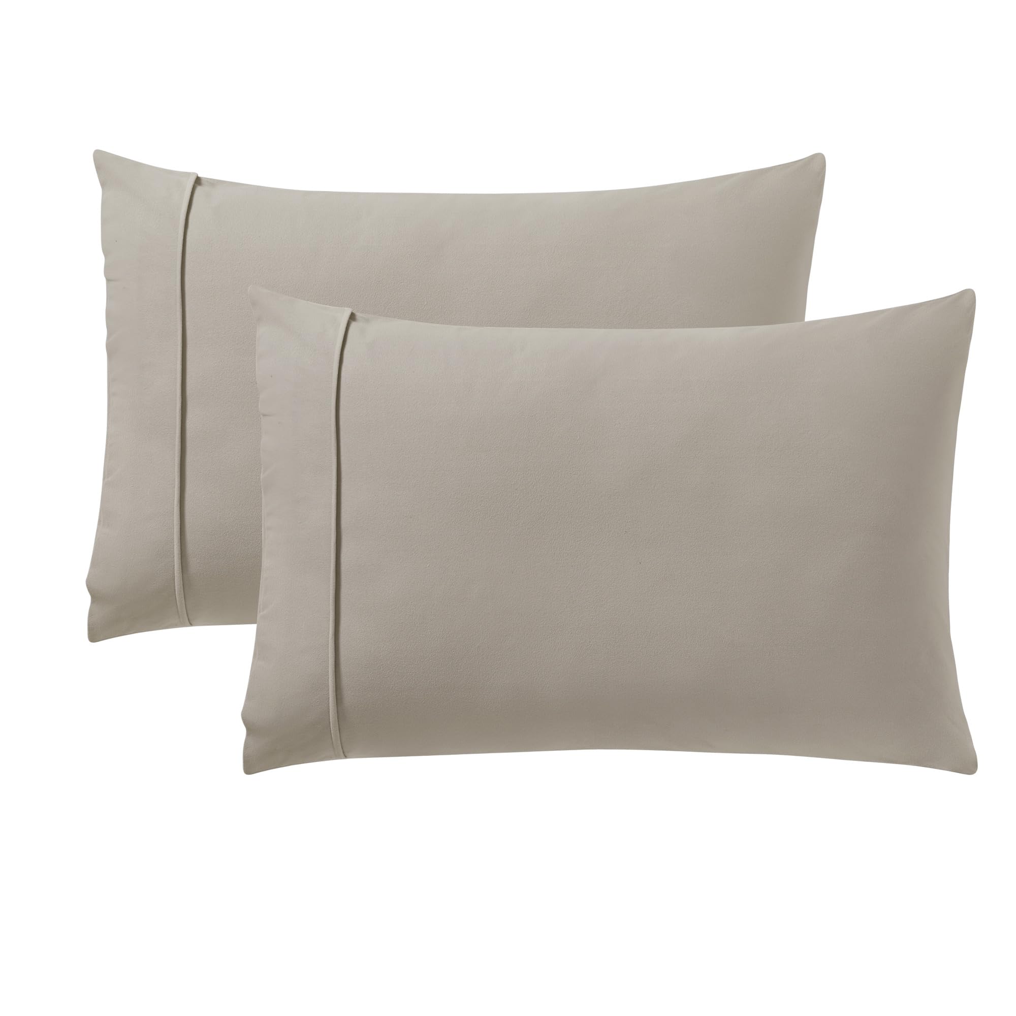 Foto 3 pulgar | Set De Fundas De Almohada Sweet Home Collection, Franela Estándar, Beige - Venta Internacional.