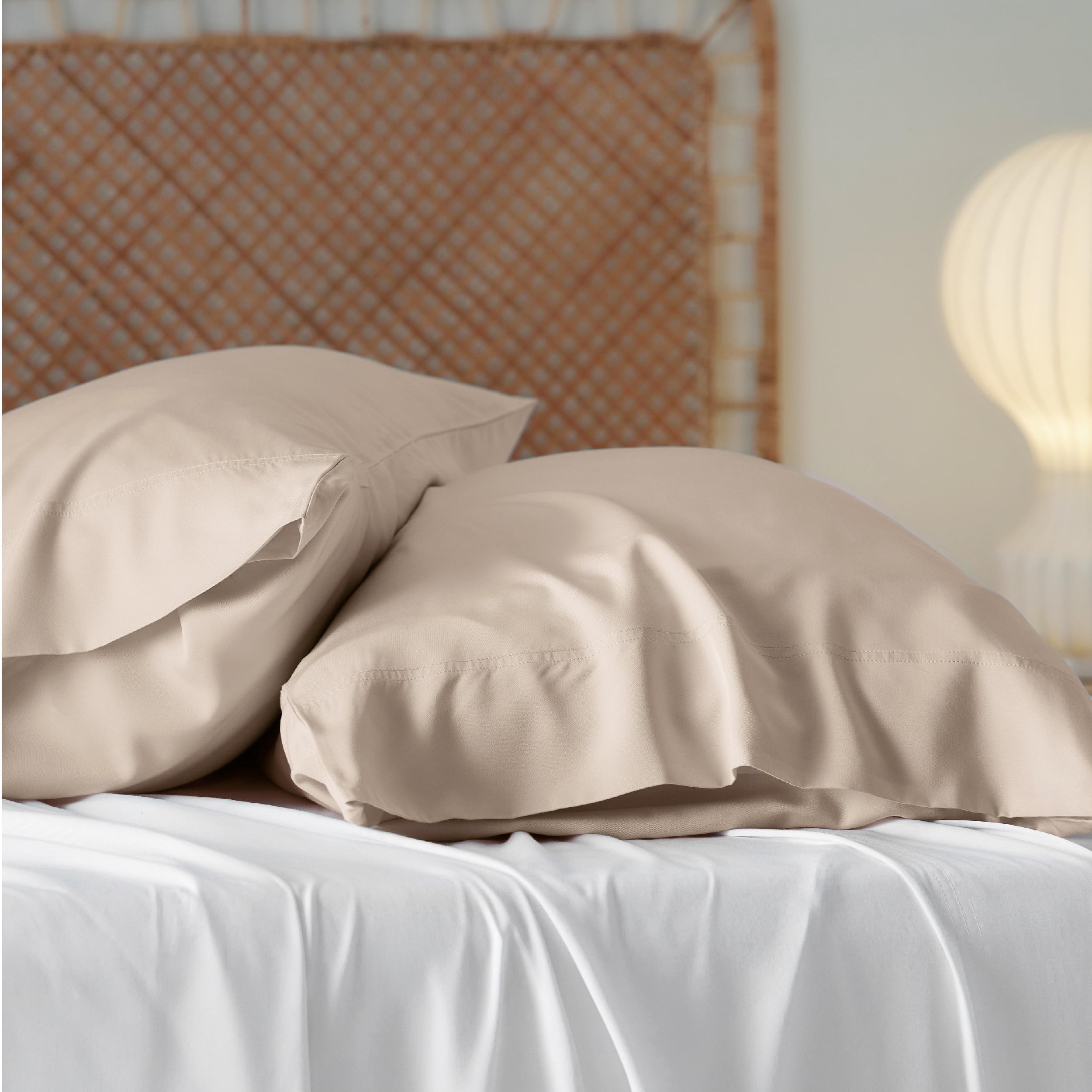 Foto 5 pulgar | Juego De 2 Fundas De Almohada Bedsure, Tamaño King, Rayón, Bambú, Caqui - Venta Internacional.