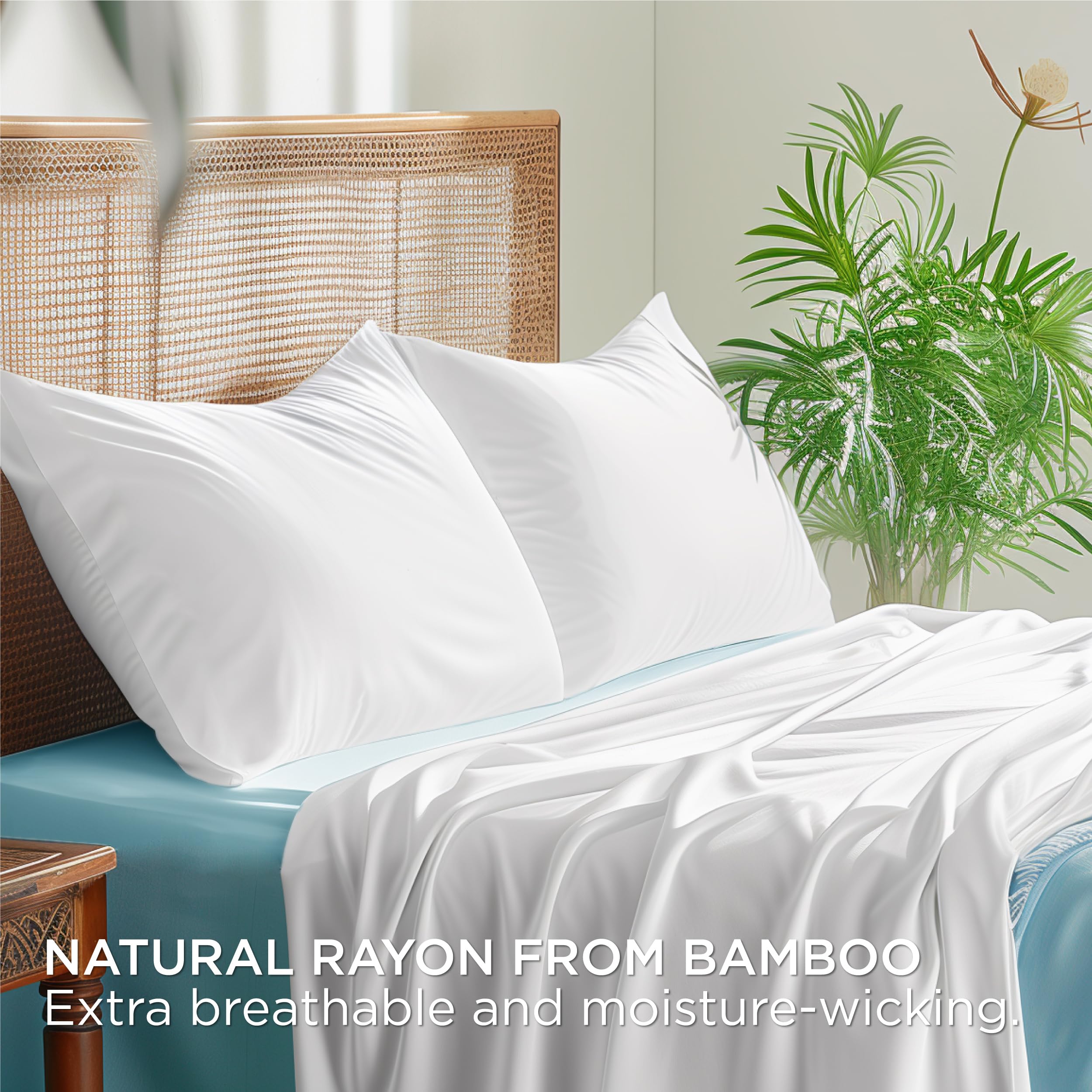 Foto 4 pulgar | Fundas De Almohada Bedsure Tamaño King, Rayón Y Bambú, Color Blanco (2) - Venta Internacional.