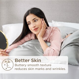 Foto 4 | Funda de Almohada Bedsure Satinada Para Cabello Y Piel Queen Silver Grey - Venta Internacional
