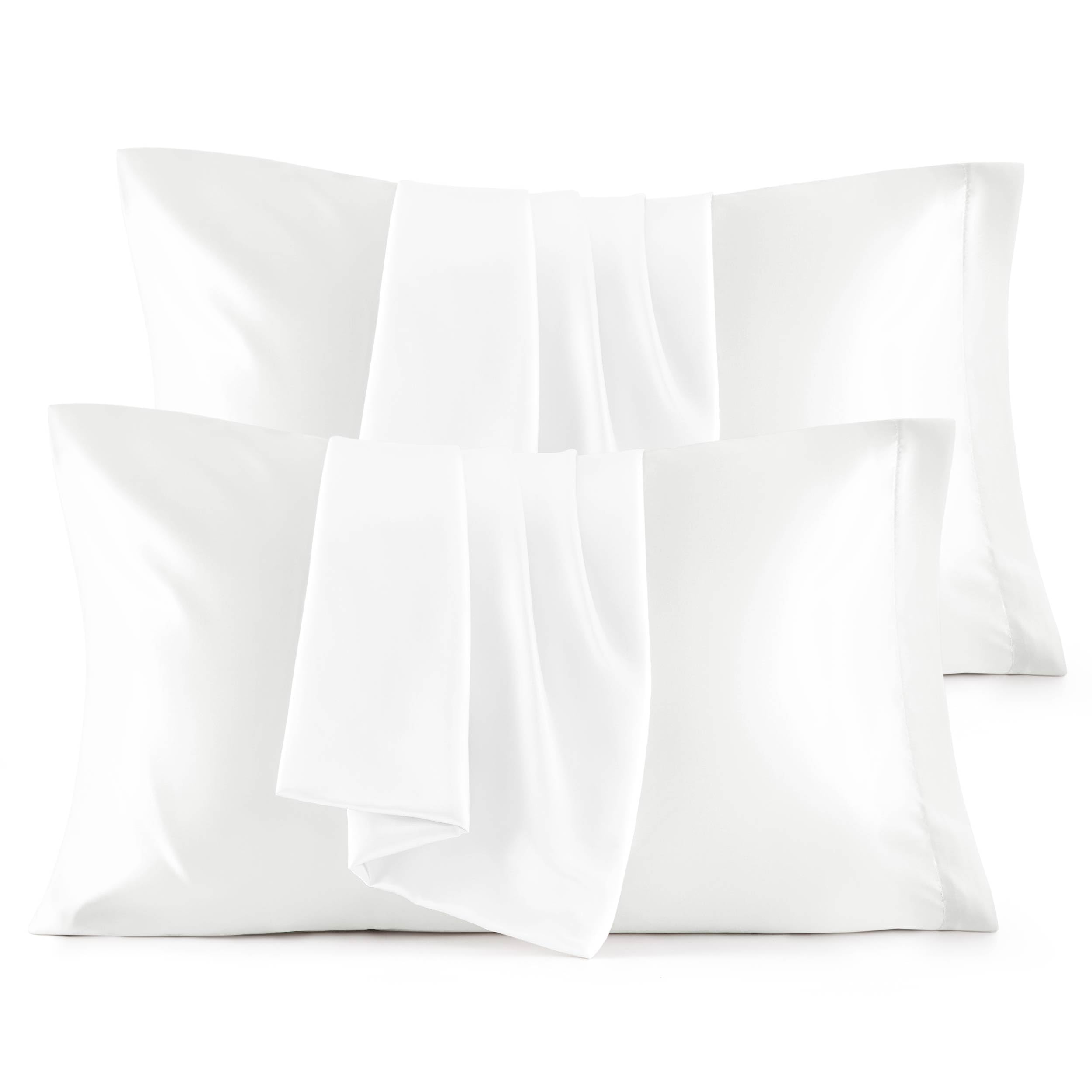Foto 1 | Juego de Fundas de Almohada Bedsure Satin Standard Blanco 4 Piezas - Venta Internacional