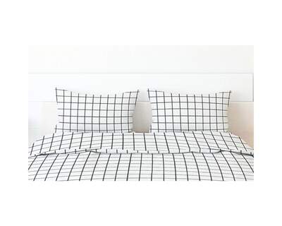 Foto 4 | Par De Fundas De Almohada Rebeca Microfibra Koala Estampada Cuadro Gris King Size