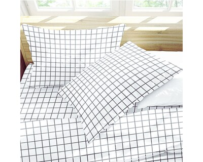 Foto 3 | Par De Fundas De Almohada Rebeca Microfibra Koala Estampada Cuadro Gris Estándar