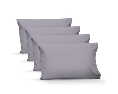 Foto 1 | 4 Fundas De Almohada Rebeca Algodón Percal 200 Gris Oxford Estándar