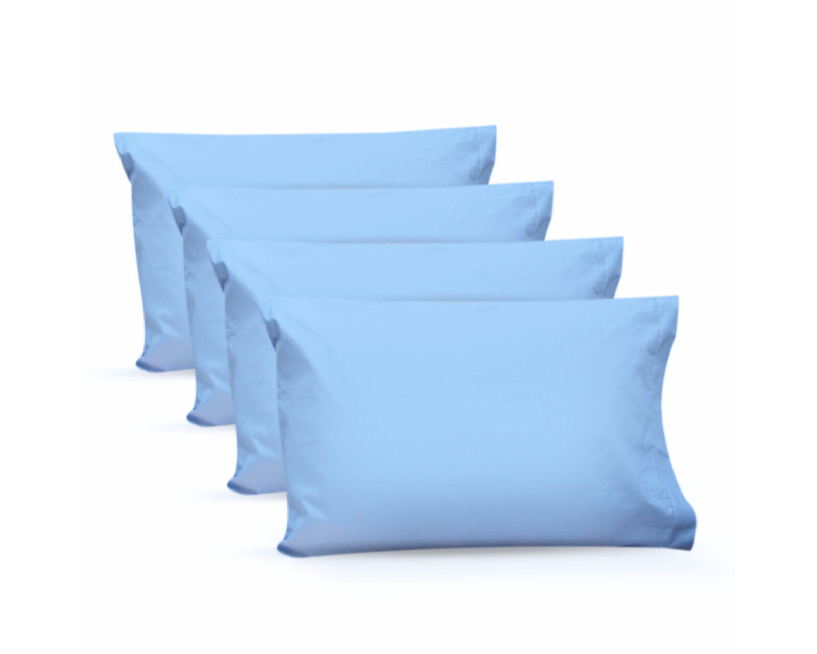 4 Fundas De Almohada Rebeca Algodón Percal 200 Cielo Estándar