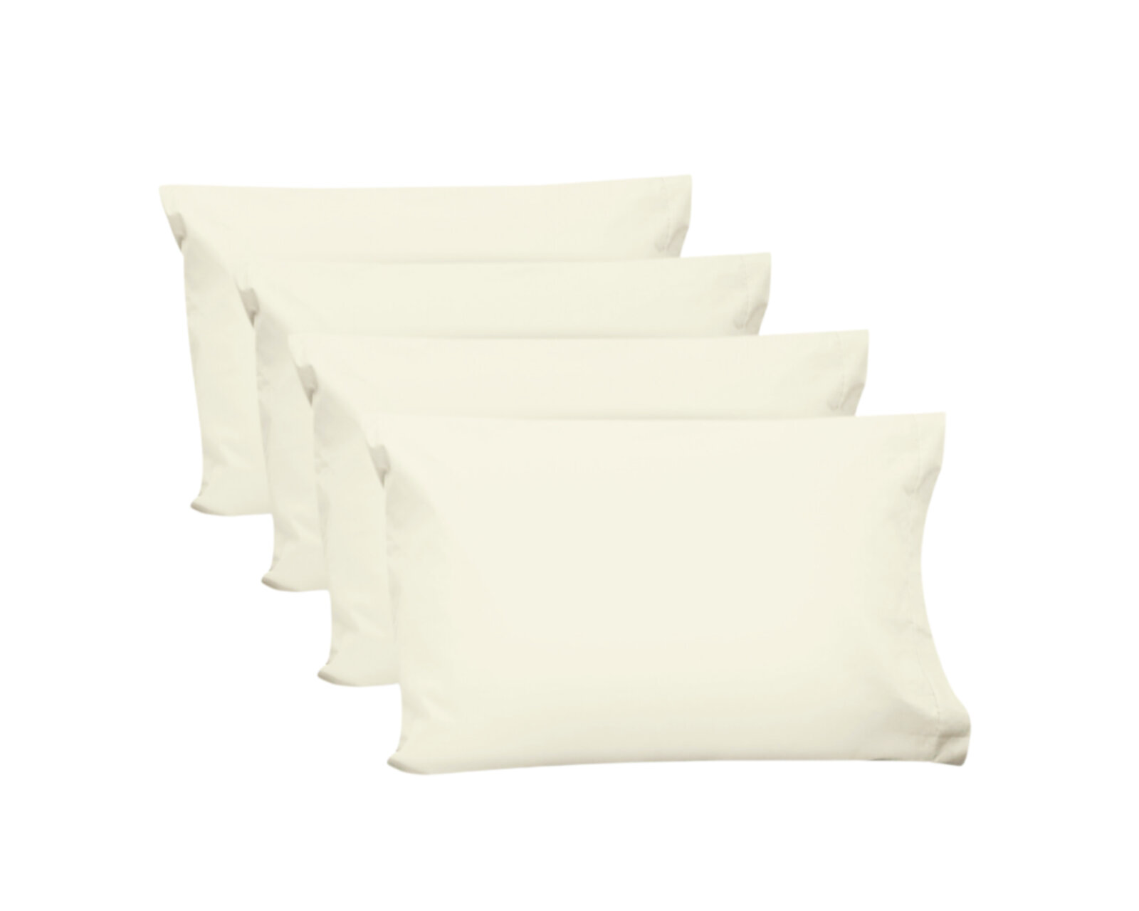 4 Fundas De Almohada Rebeca Algodón Percal 200 Hueso Estándar