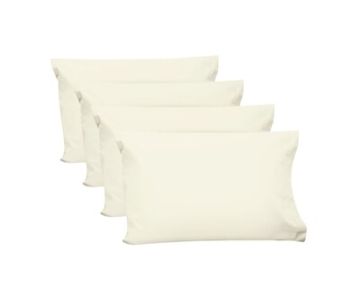 Foto 1 | 4 Fundas De Almohada Rebeca Algodón Percal 200 Hueso Estándar