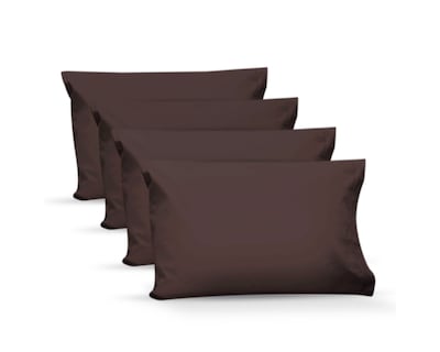 Foto 1 | 4 Fundas De Almohada Rebeca Algodón Percal 200 Chocolate Estándar