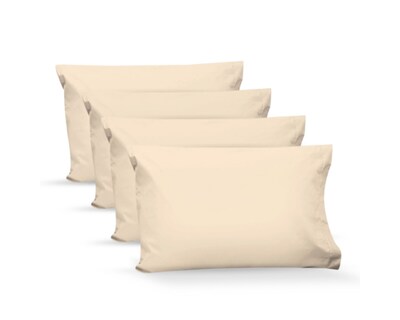 Foto 1 | 4 Fundas De Almohada Rebeca Algodón Percal 200 Beige Estándar