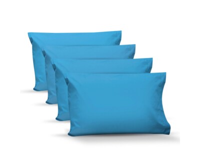 Foto 1 | 4 Fundas De Almohada Rebeca Algodón Percal 200 Turquesa Estándar