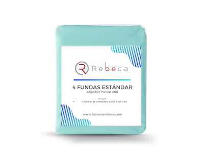 Foto 4 | 4 Fundas De Almohada Rebeca Algodón Percal 200 Agua Estándar