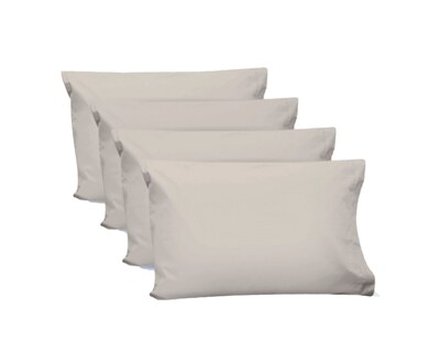 Foto 1 | 4 Fundas De Almohada Rebeca Algodón Percal 200 Gris Perla Estándar