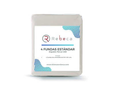 Foto 4 | 4 Fundas De Almohada Rebeca Algodón Percal 200 Gris Perla Estándar