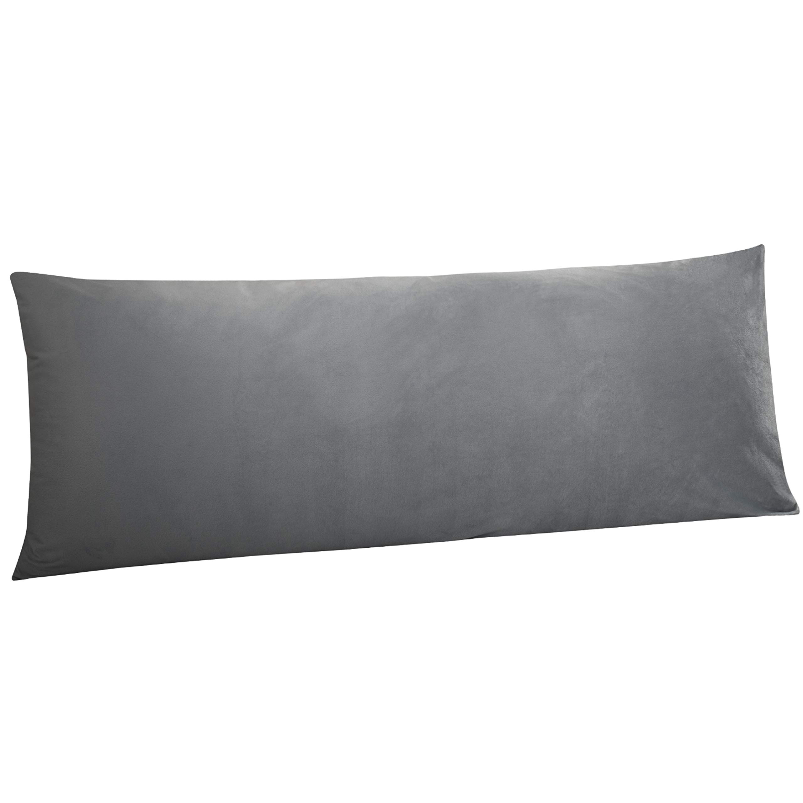 Funda De Almohada Ntbay De Terciopelo Supersuave, 20 X 54 Cm, Gris Ahumado - Venta Internacional.
