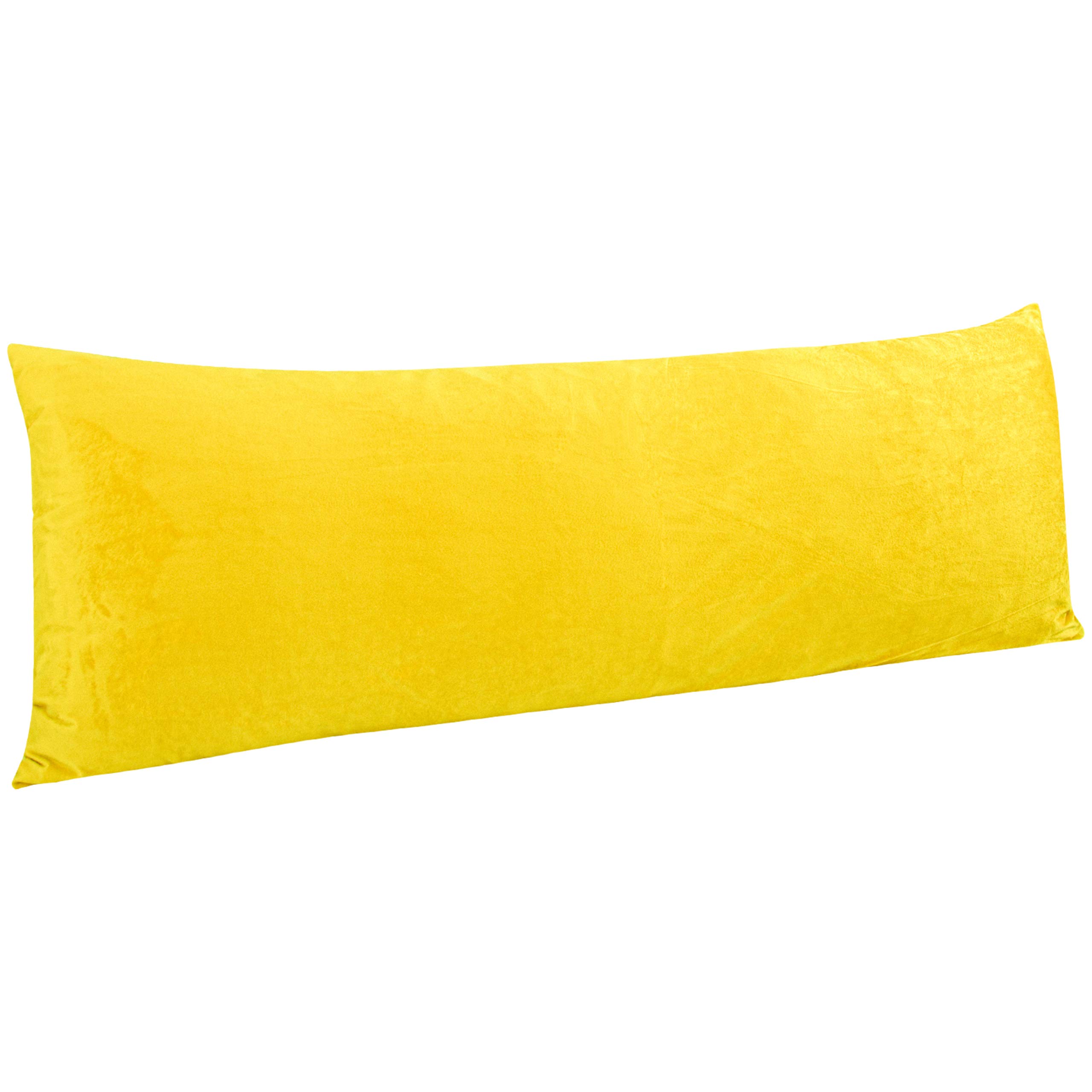 Funda De Almohada Ntbay De Terciopelo Supersuave, 20 X 54 Cm, Color Amarillo - Venta Internacional.