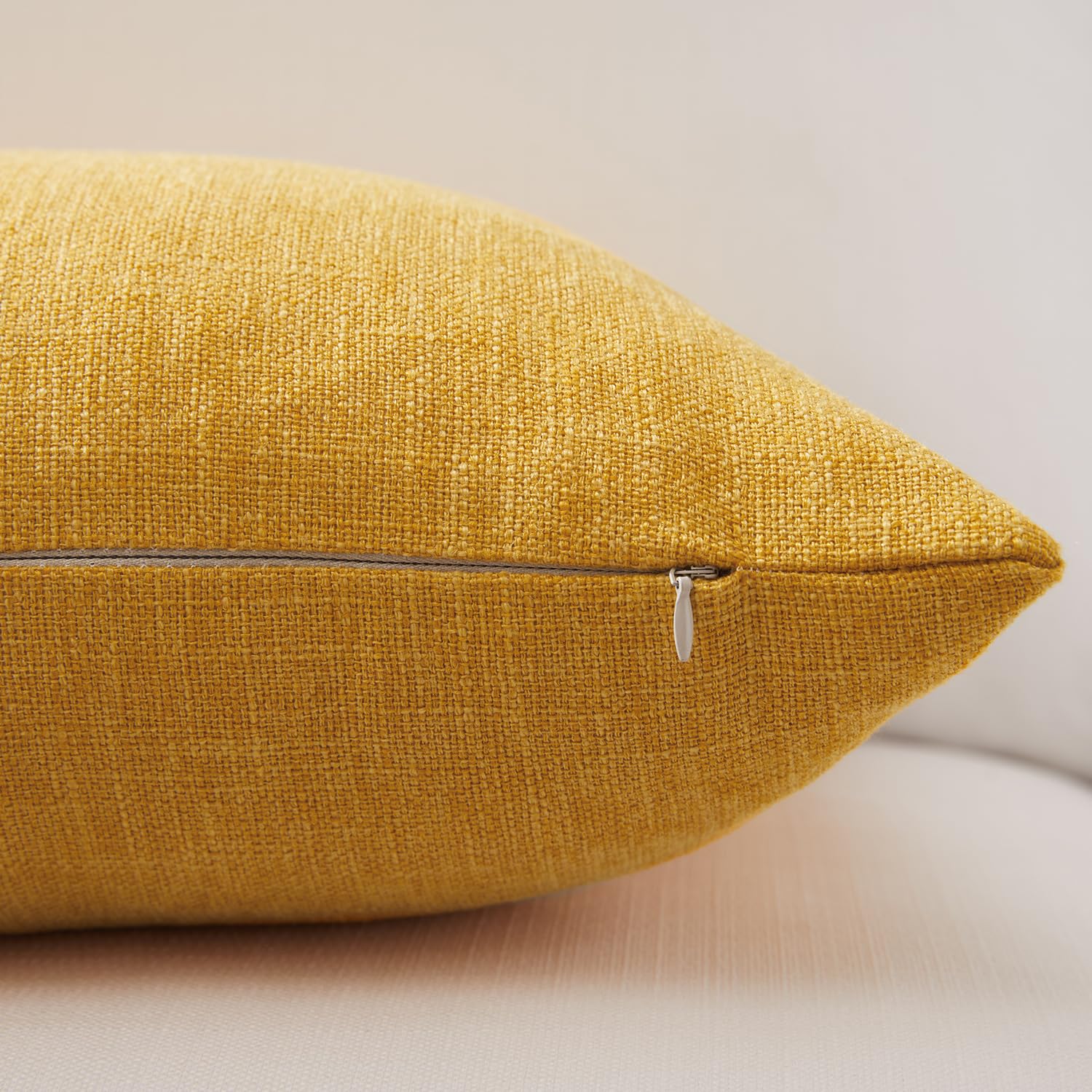 Foto 7 pulgar | Fundas De Almohada Meekio Mustard Linen, 50 X 50 Cm, Juego De 2 - Venta Internacional.