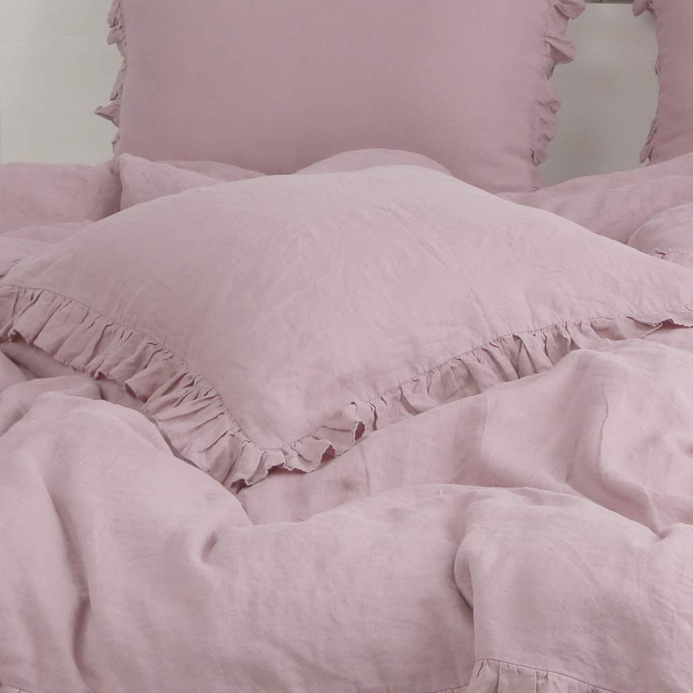 Fundas Euro Sham Simple&opulence, 100% Lino, Con Volantes, 66 X 66 Cm - Venta Internacional.