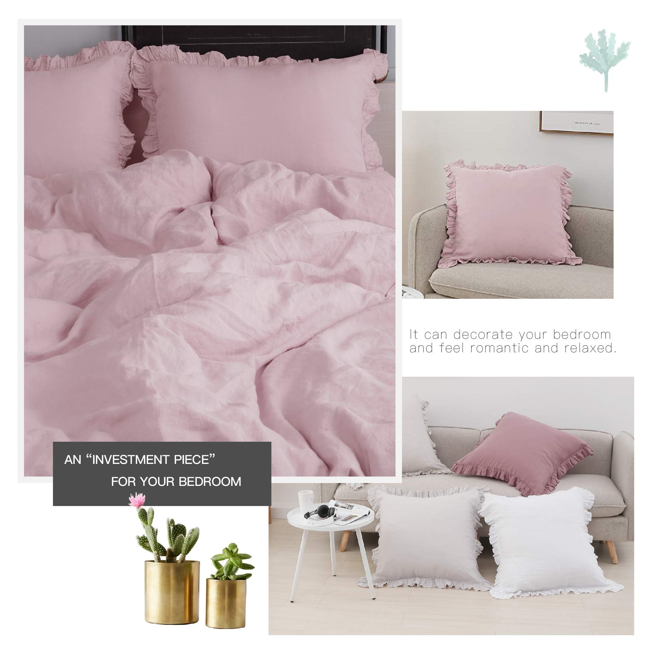 Foto 4 pulgar | Fundas Euro Sham Simple&opulence, 100% Lino, Con Volantes, 66 X 66 Cm - Venta Internacional.