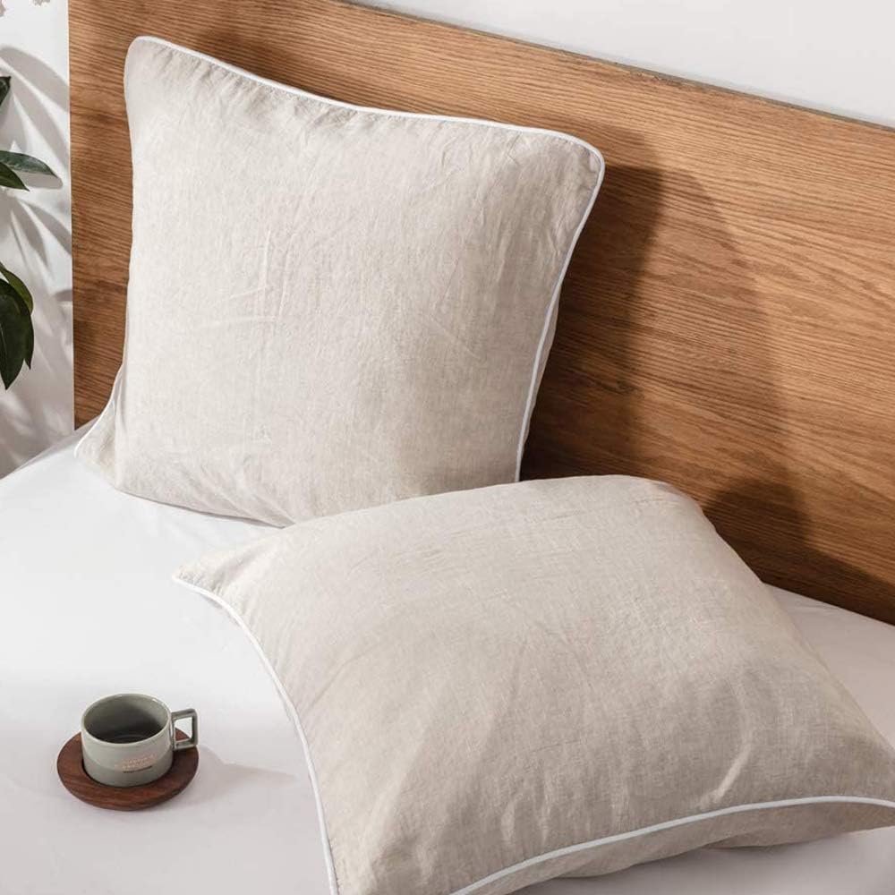Foto 2 pulgar | Lino Euro Shams Simple&opulence 100% Con Ribete Blanco, 66 X 66 Cm - Venta Internacional.