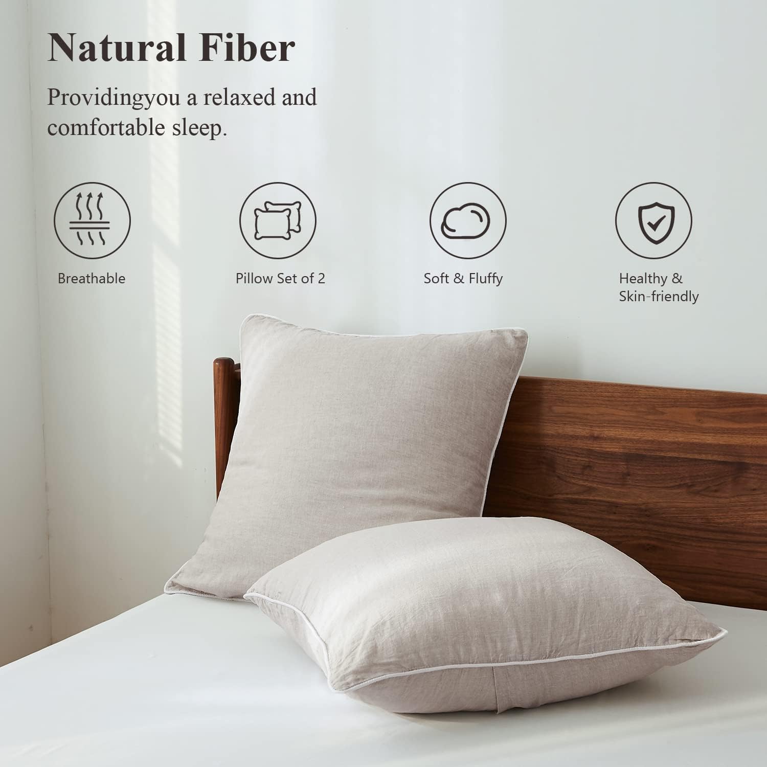 Foto 4 pulgar | Lino Euro Shams Simple&opulence 100% Con Ribete Blanco, 66 X 66 Cm - Venta Internacional.