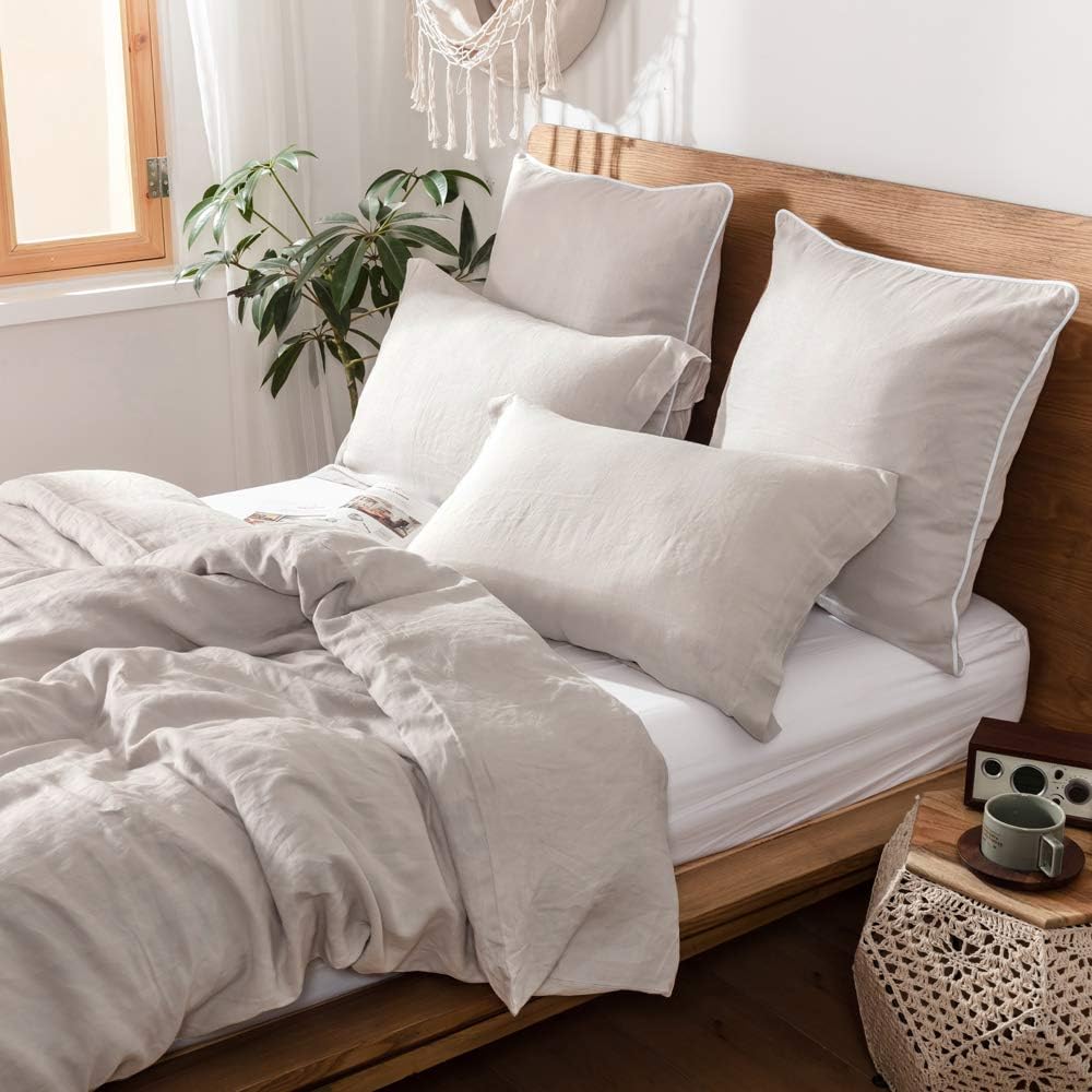 Foto 7 pulgar | Lino Euro Shams Simple&opulence 100% Con Ribete Blanco, 66 X 66 Cm - Venta Internacional.