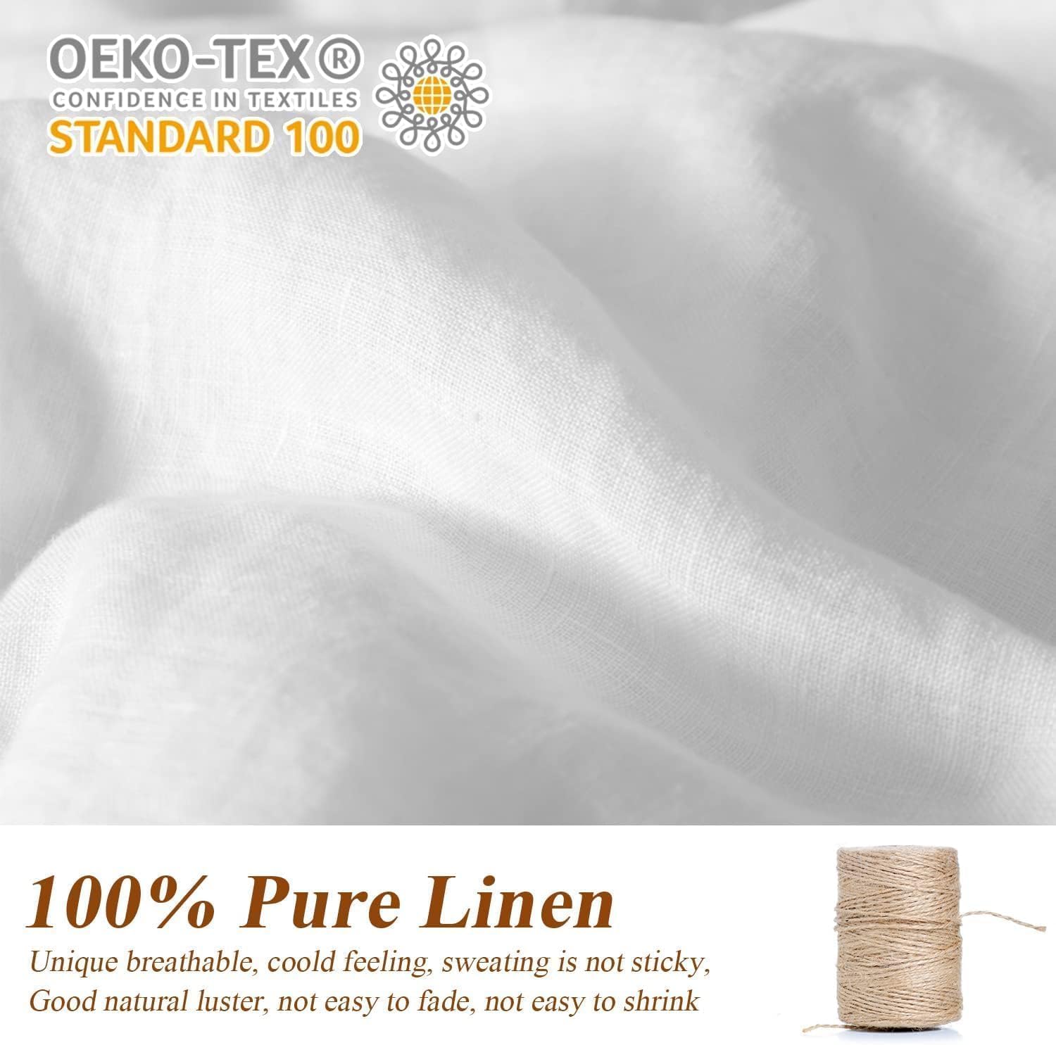 Foto 2 | Fundas De Almohada Simple&opulence, 100% Lino, 66 Cm X 66 Cm - Venta Internacional.