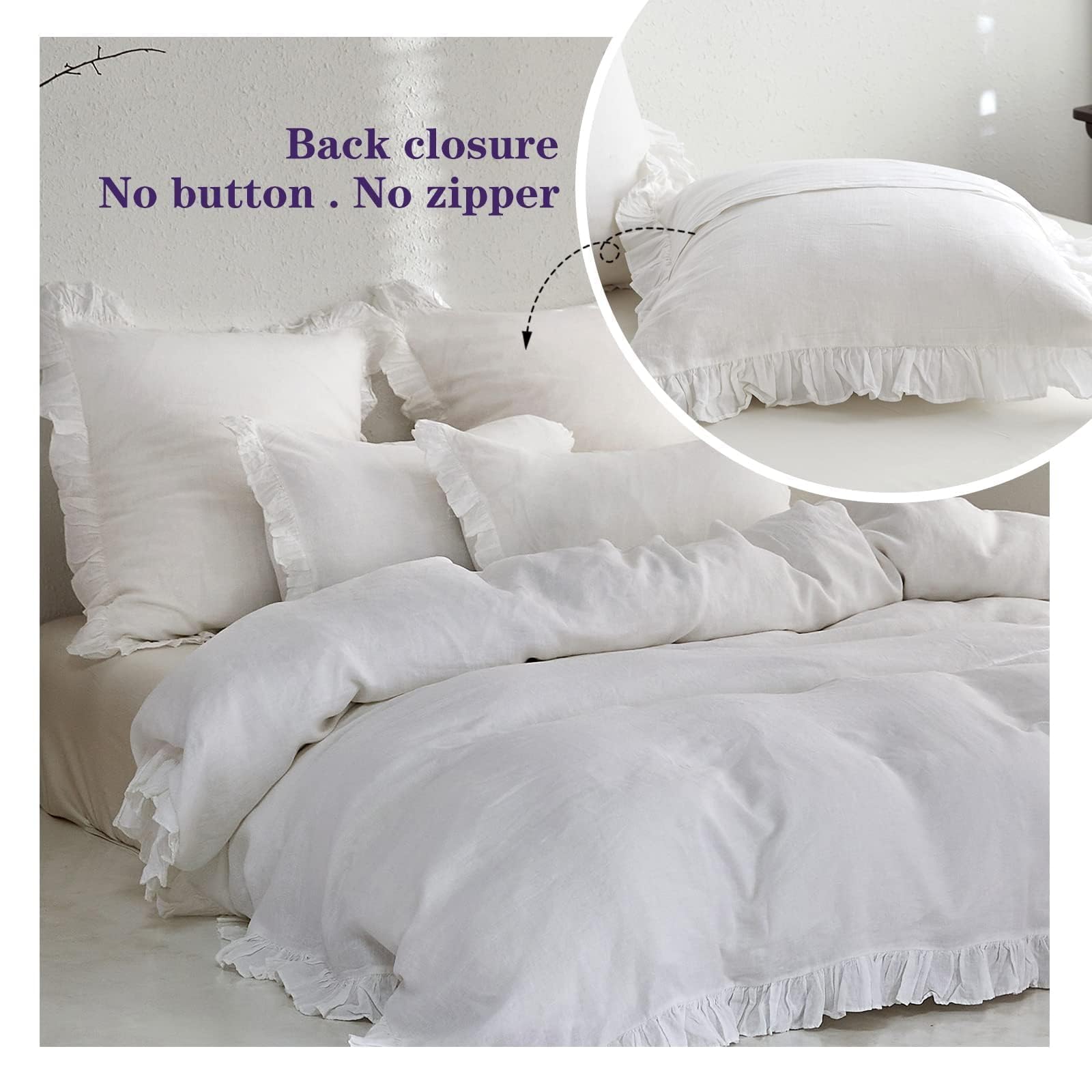 Foto 5 pulgar | Fundas De Almohada Simple&opulence, 100% Lino, 66 Cm X 66 Cm - Venta Internacional.