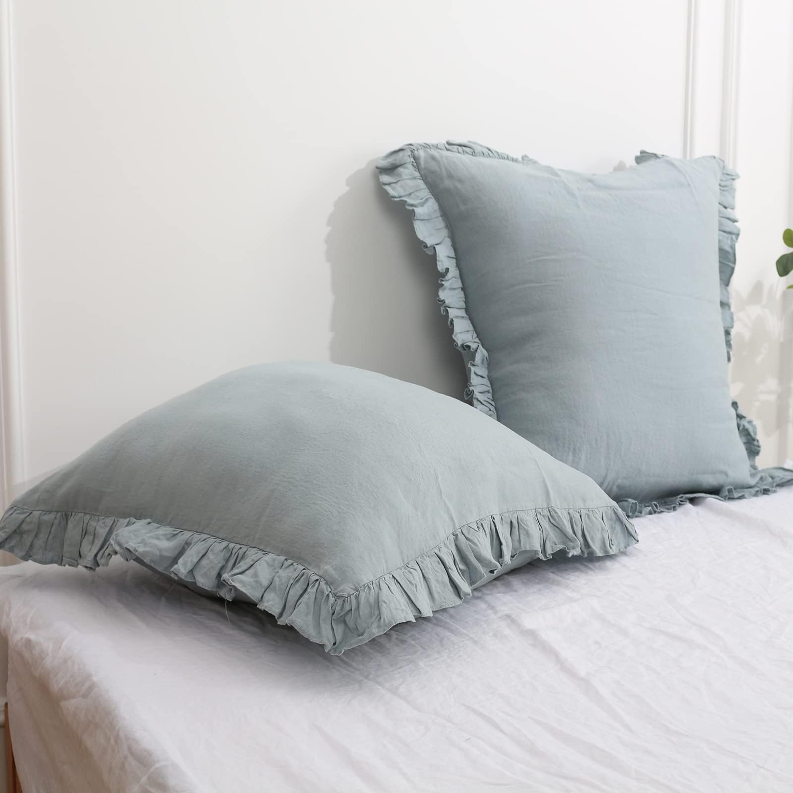 Foto 1 | Fundas Euro Sham Simple&opulence, 100% Lino, 66 X 66 Cm, Color Azul Empolvado - Venta Internacional.