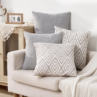 Foto 5 | Juego De 4 Fundas De Cojín Decorativas Hpuk De 50 X 50 Cm, Color Gris - Venta Internacional.