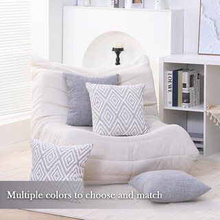 Foto 6 | Juego De 4 Fundas De Cojín Decorativas Hpuk De 50 X 50 Cm, Color Gris - Venta Internacional.