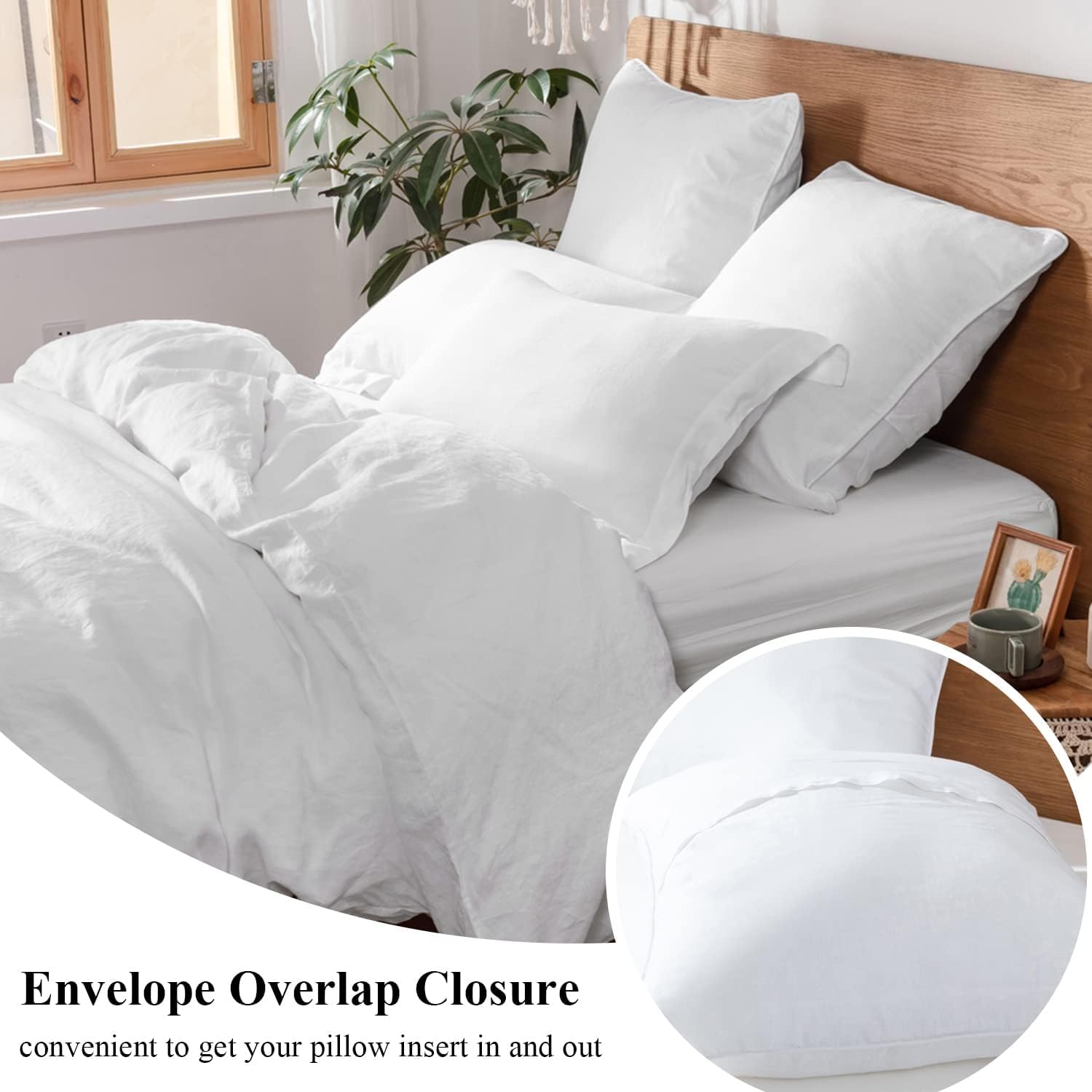 Foto 3 pulgar | Euro Shams Simple&opulence, 100% Lino, Con Ribete Blanco, 66 X 66 Cm - Venta Internacional.