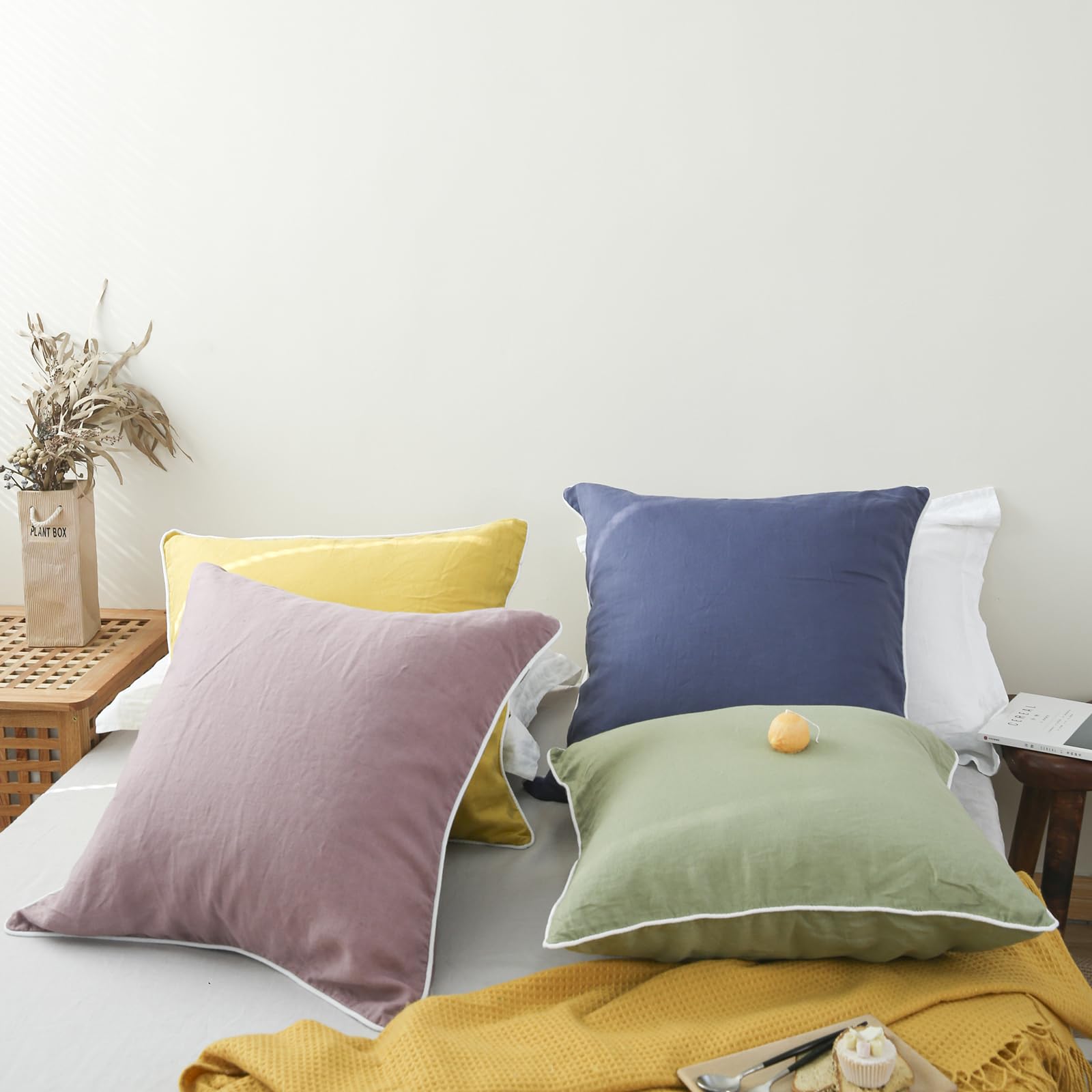 Foto 8 pulgar | Euro Shams Simple&opulence, 100% Lino, Con Ribete Blanco, 66 X 66 Cm - Venta Internacional.