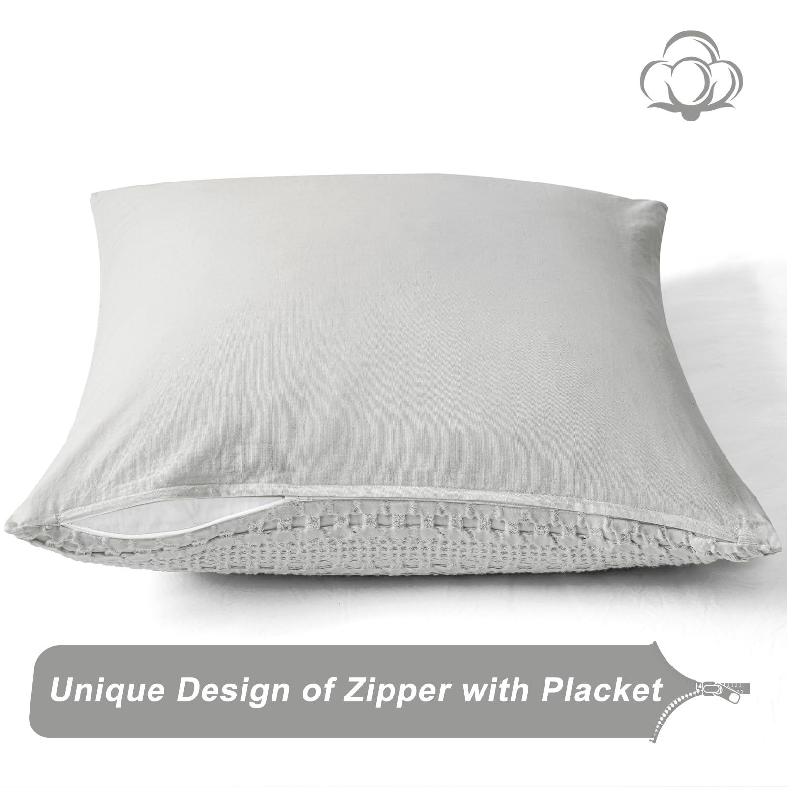 Foto 5 pulgar | Fundas de Almohada PHF Algodón Tejido Gofrado 60 x 60 cm Paquete de 2 - Venta Internacional